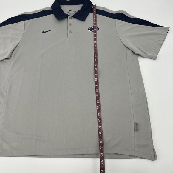 Nike Penn State Nittany Lions Shirt Men's XL Gray Short Sleeve Polo Dri-Fit - Picture 9 of 11
